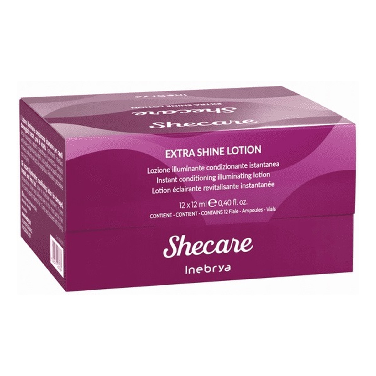 Inebrya Shecare extra shine lotion intensywna kuracja rozświetlająca do włosów zniszczonych zabiegami chemicznymi 12x 12ml