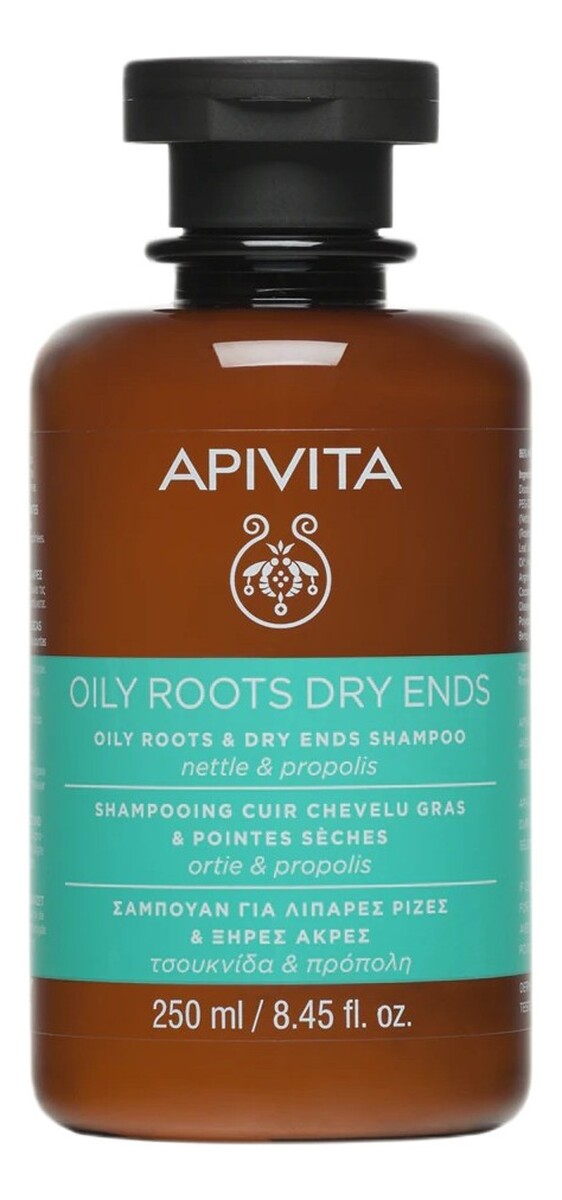 Oily roots dry ends shampoo nettle propolis szampon regulujący przetłuszczanie nasady i odżywiający suche końcówki z pokrzywą i propolisem