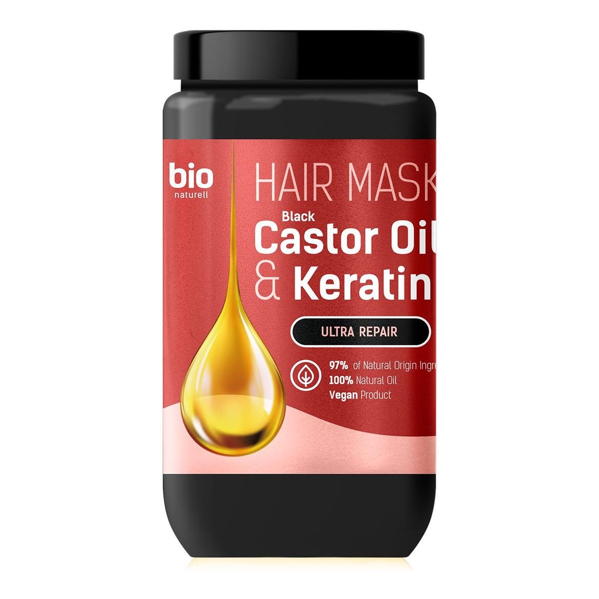 Bio Naturell Maska do włosów z czarnym olejem rycynowym i keratyną 946ml