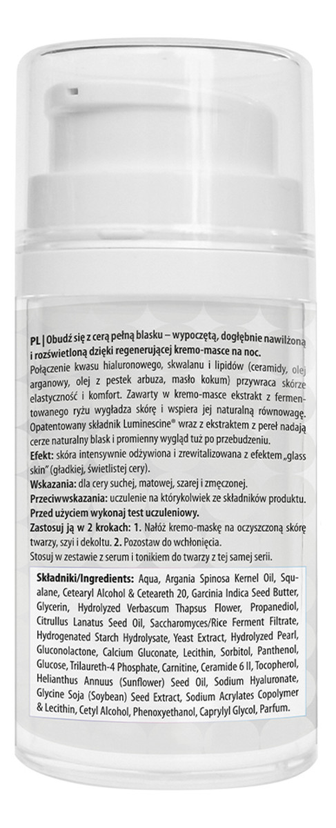 Kremo maska na noc z efektem „glass skin”