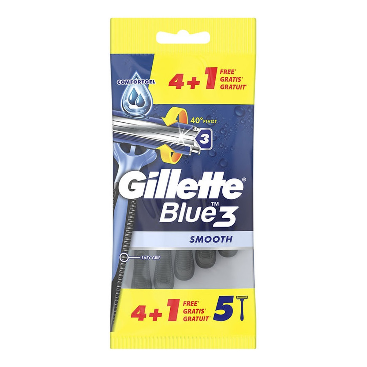 Gillette Blue 3 smooth jednorazowe maszynki do golenia dla mężczyzn 5szt