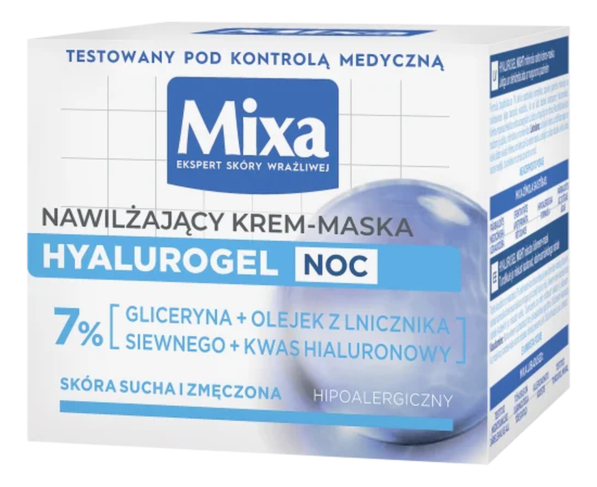 Hyalurogel Nocna Odbudowa nawilżający krem-maska na noc