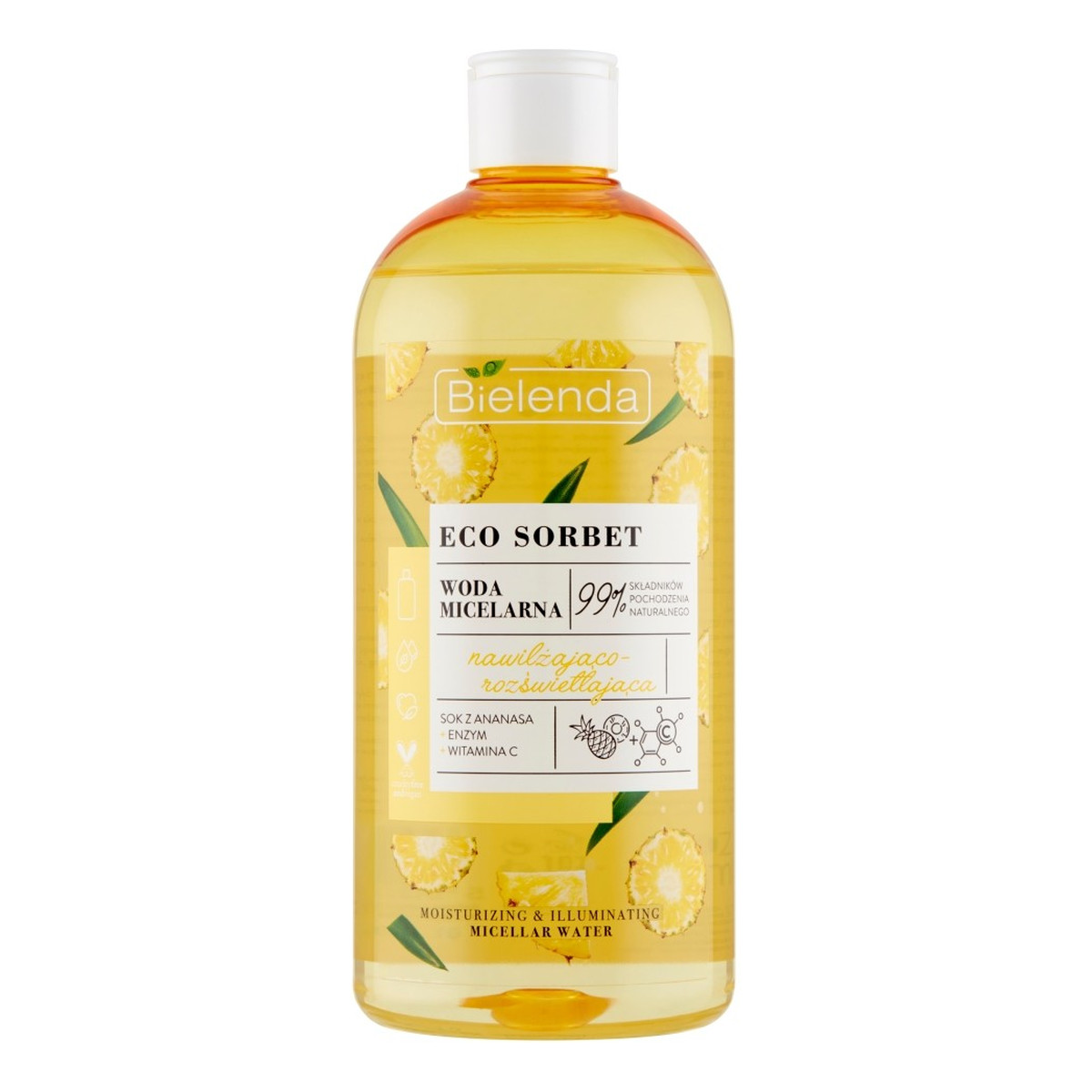 Bielenda Eco Sorbet Ananas Woda micelarna nawilżająco-rozświetlająca 500ml