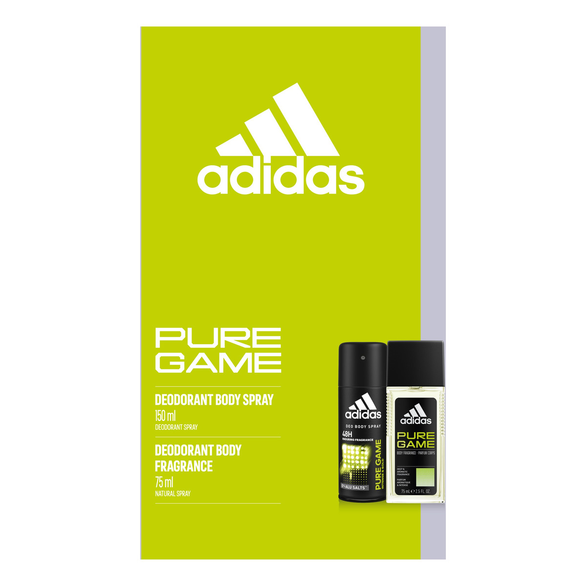 Adidas Pure Game Zestaw dezodorant Atomizer + Antyperspirant Spray