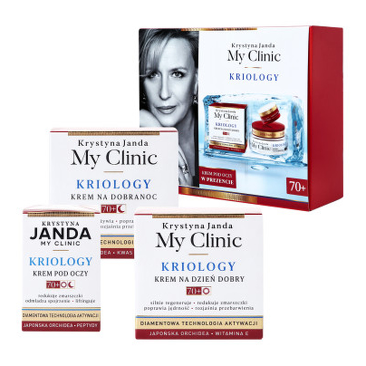 Janda My Clinic Kriology Zestaw prezentowy 70+ (krem na dzień 50ml + krem na noc 50ml + krem pod oczy 15ml)