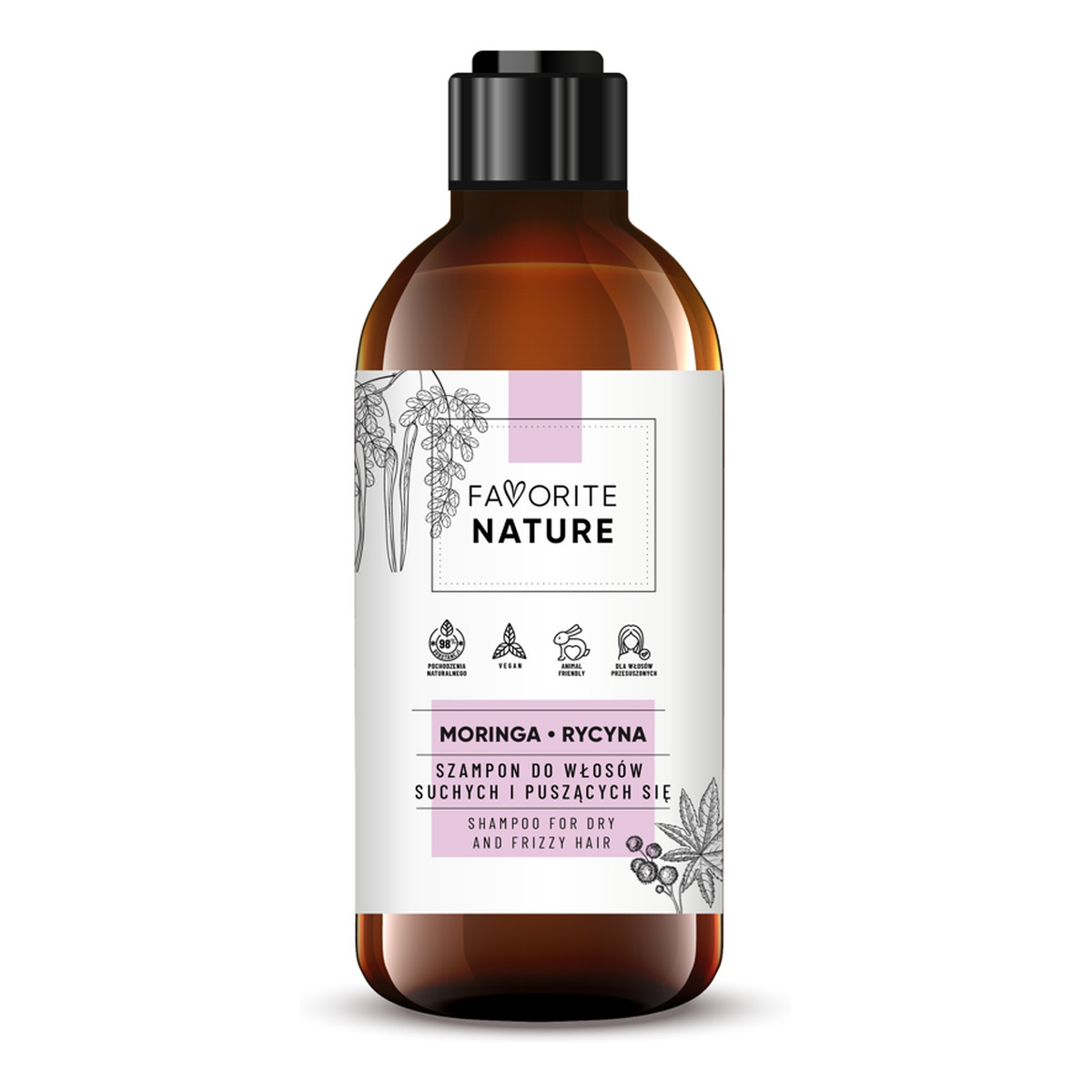 Favorite Nature Szampon do włosów suchych i puszących się Moringa i Rycyna 400ml