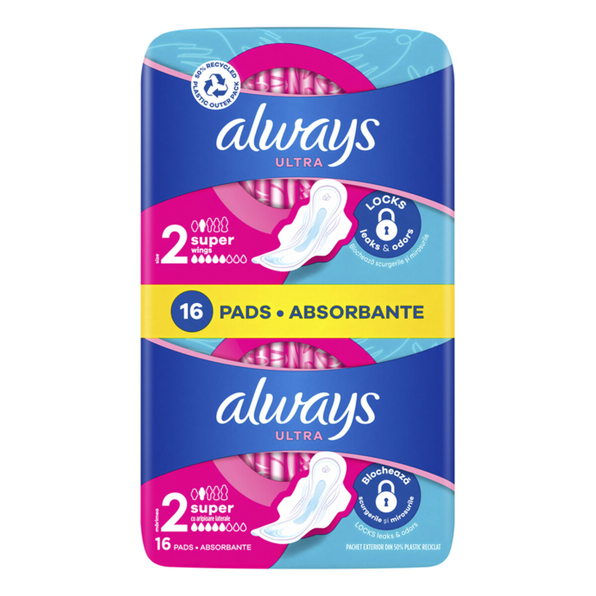 Always Ultra Super Podpaski ze Skrzydełkami 16szt.