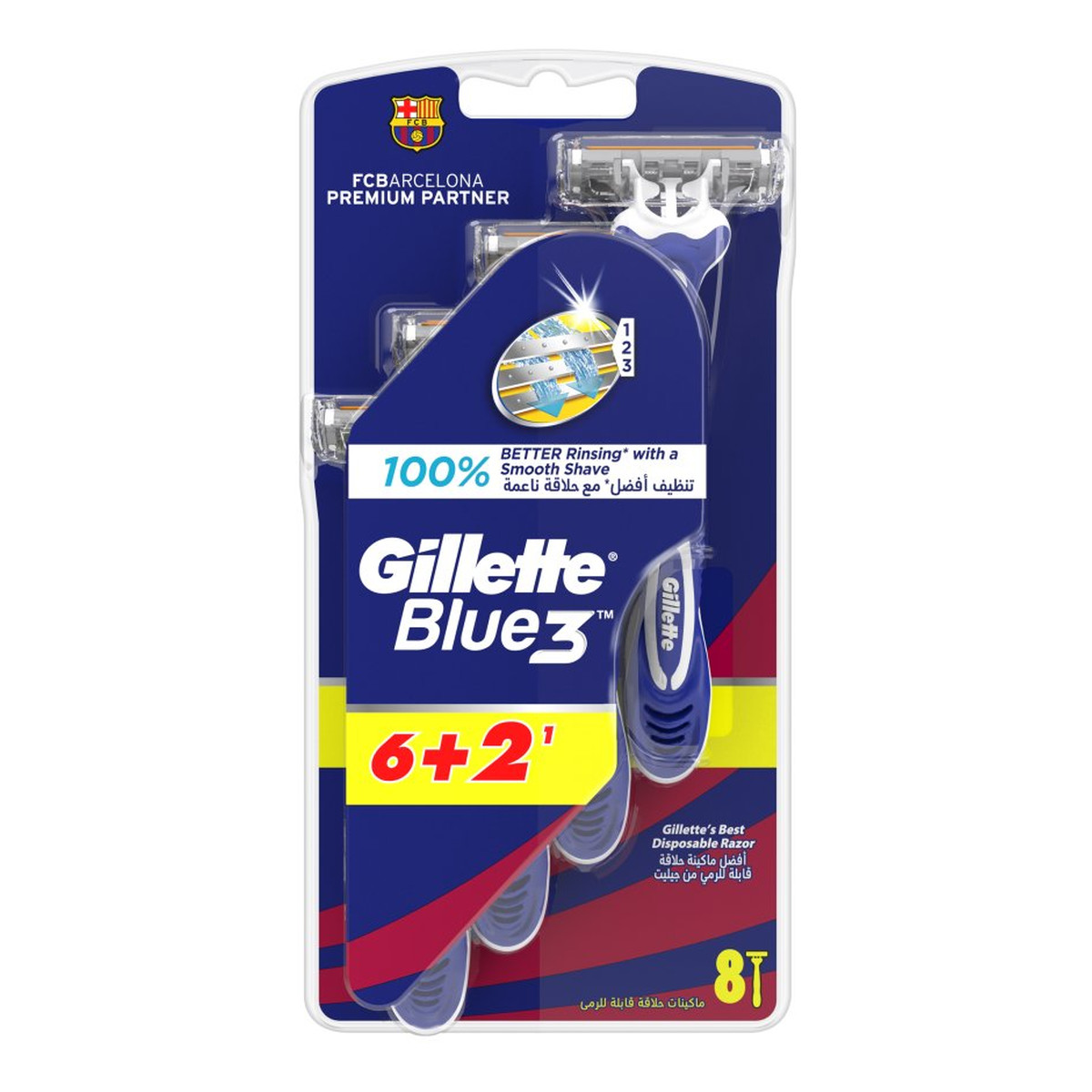 Gillette Blue 3 Maszynki jednorazowe do golenia dla mężczyzn 8 sztuk