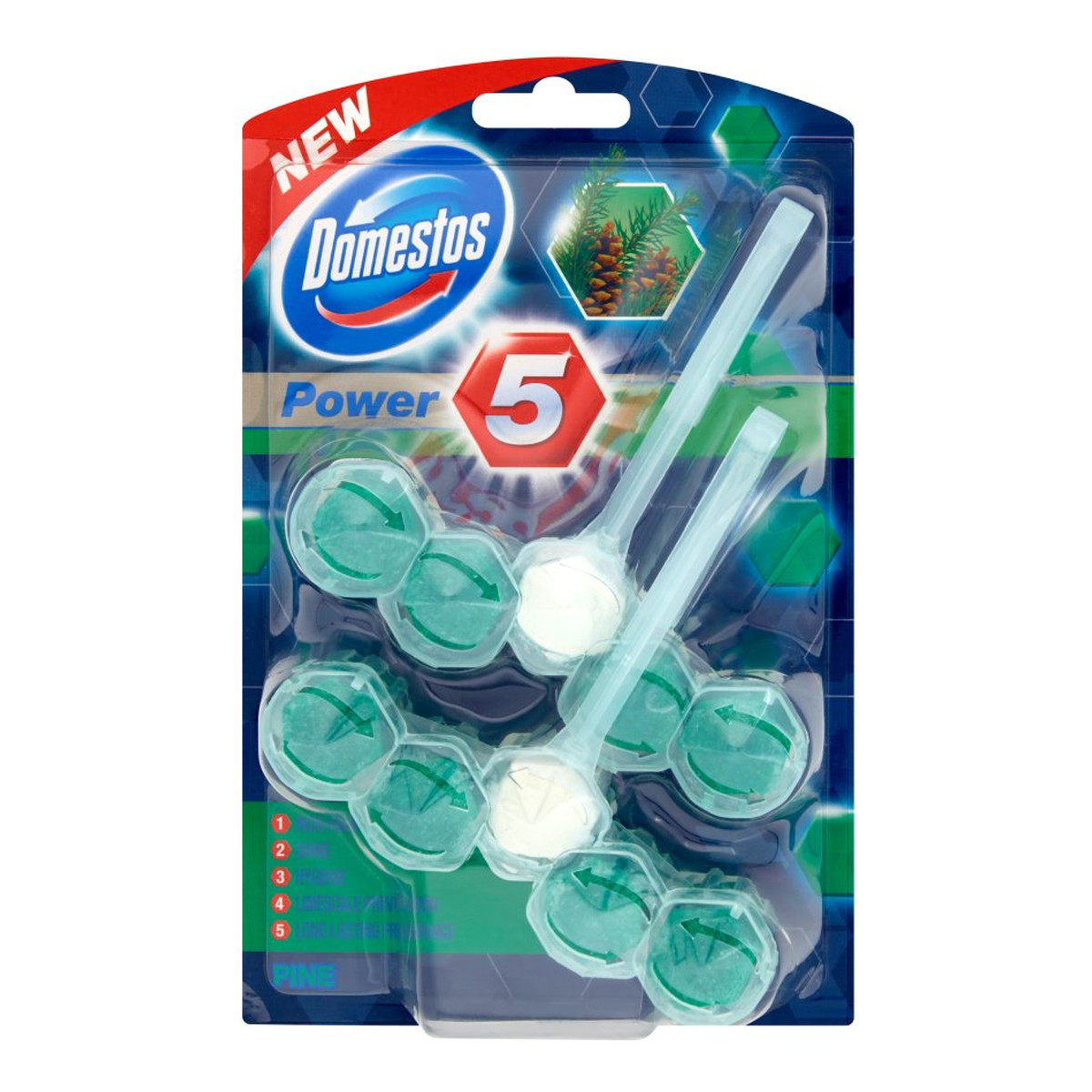 Domestos Power 5 Pine DUO Kostka WC koszyk 2 x 55g