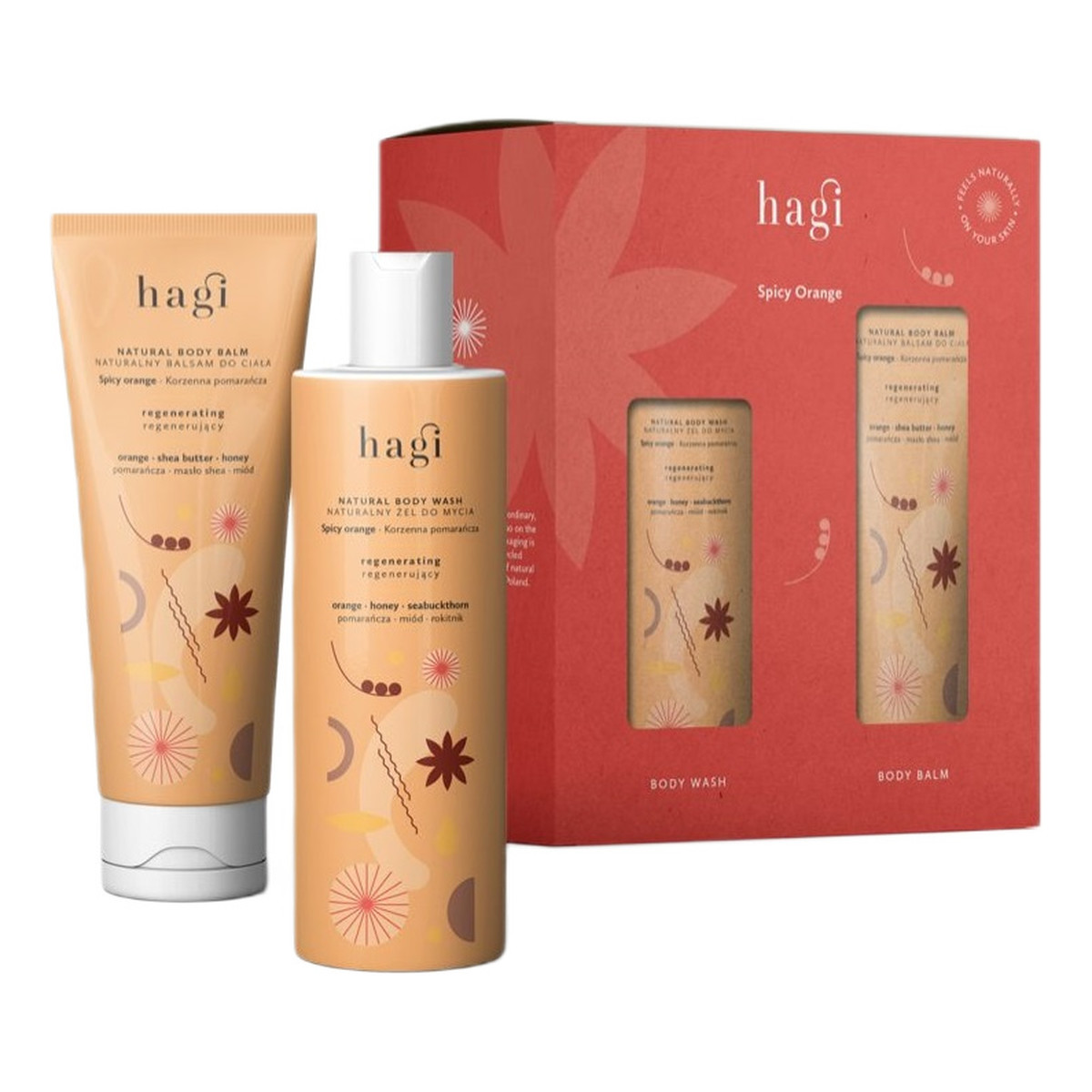 Hagi Korzenna pomarańcza zestaw żel do mycia ciała 300ml + balsam do ciała 300ml