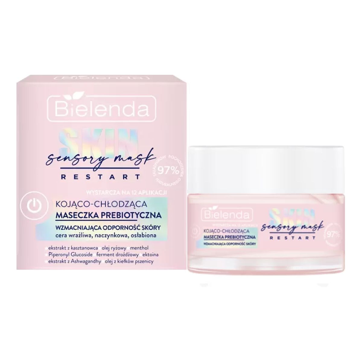 Bielenda Skin Restart Sensory Mask Kojąco-Chłodząca Maseczka prebiotyczna wzmacniająca odporność skóry 50ml