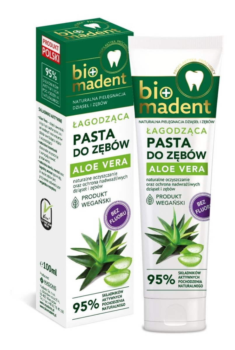 Łagodząca pasta do zębów Aloe Vera