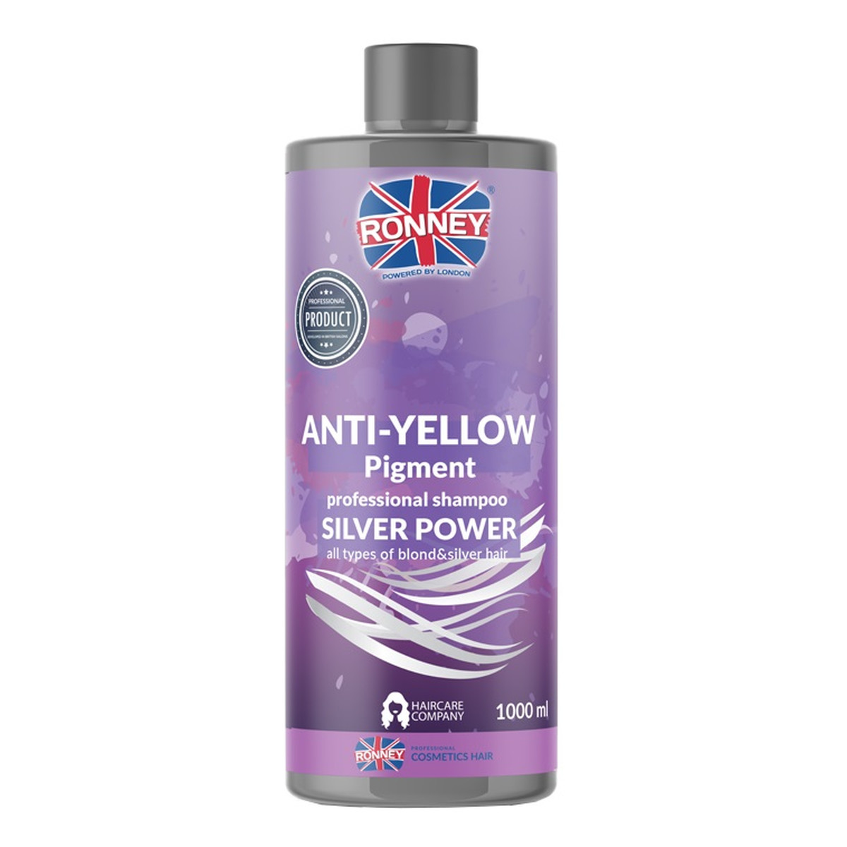 Ronney Anti-yellow silver power professional shampoo szampon do włosów blond rozjaśnianych i siwych 1000ml