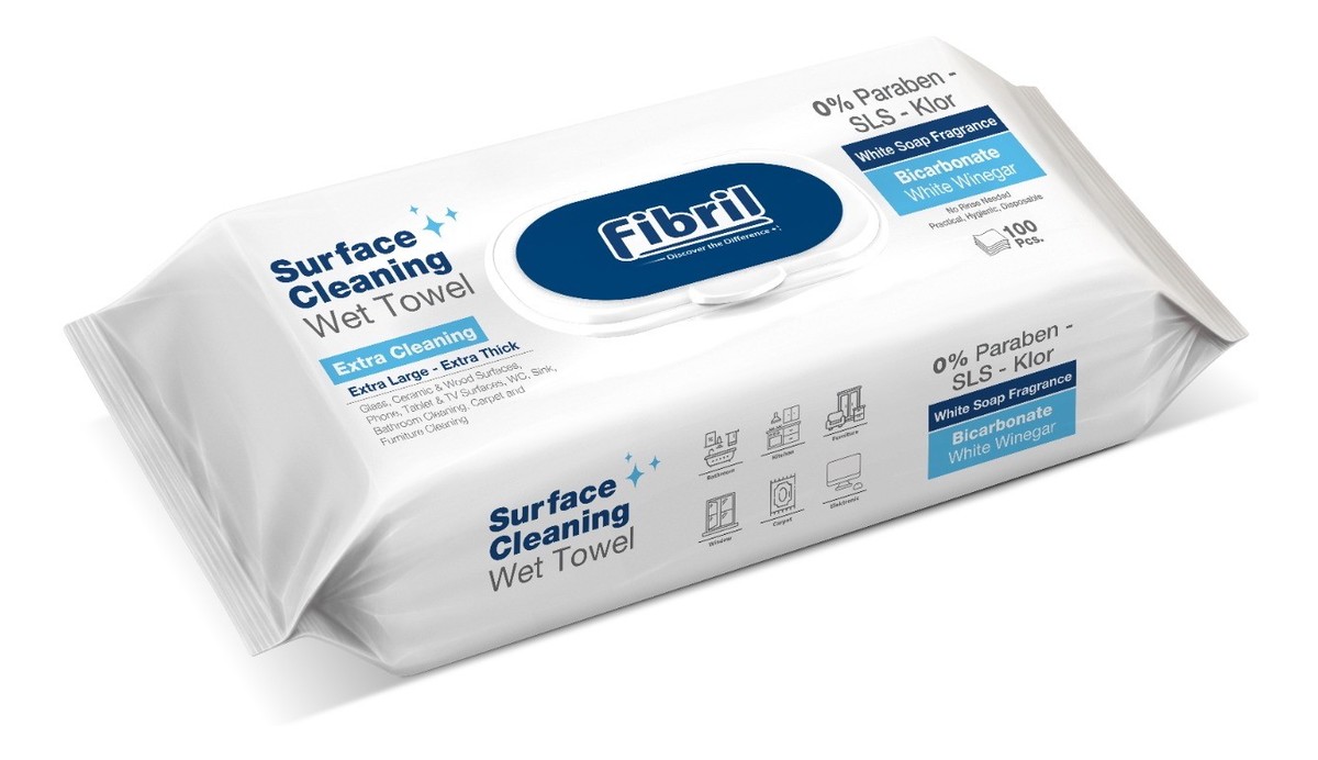 Mokre ręczniki czyszczące100 szt. XL niebieskie