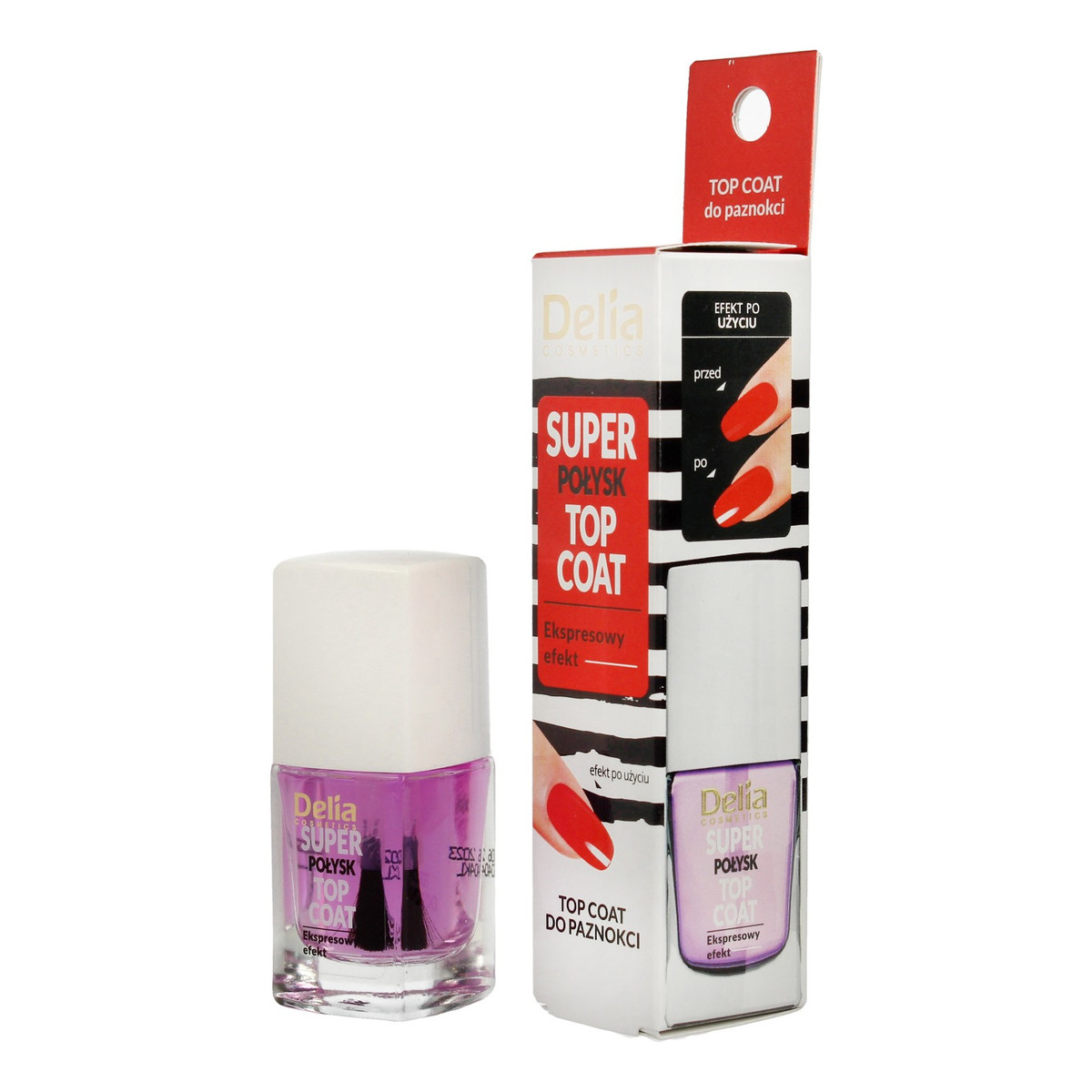 Delia Top Coat do paznokci Super Połysk 11ml