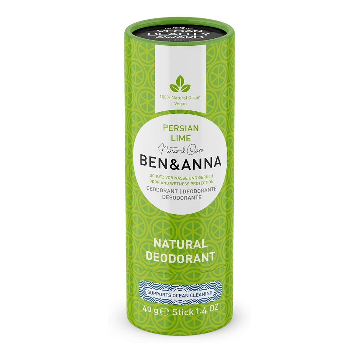 Ben&Anna Natural Soda Deodorant naturalny dezodorant na bazie sody sztyft kartonowy Persian Lime 40g