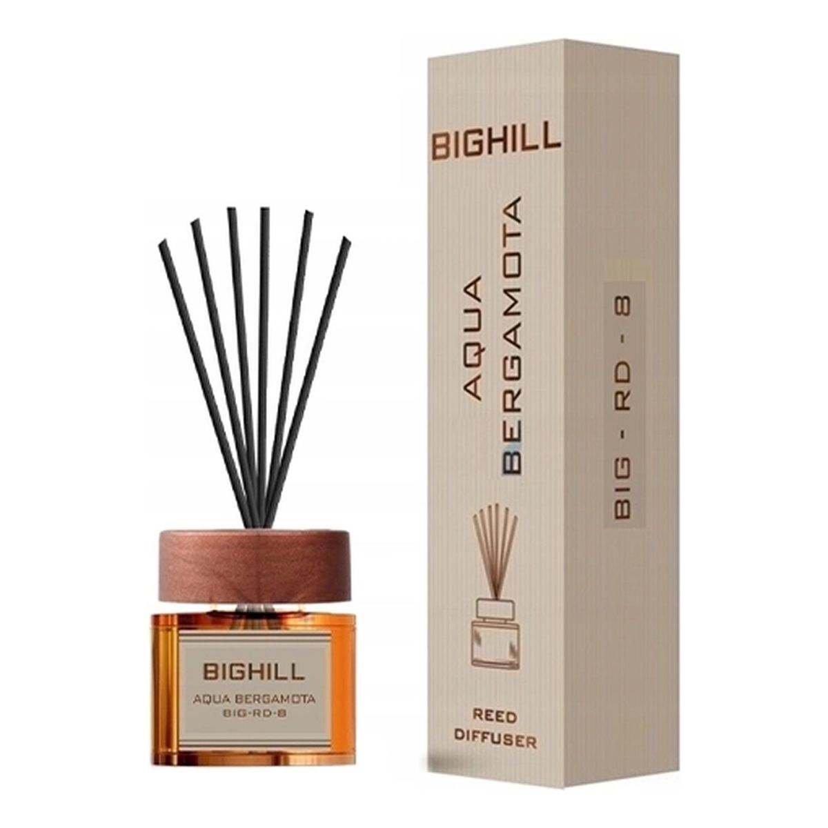Bighill Ekskluzywny dyfuzor zapachowy z patyczkami Mademoiselle + Aqua Bergamota 2x120ml