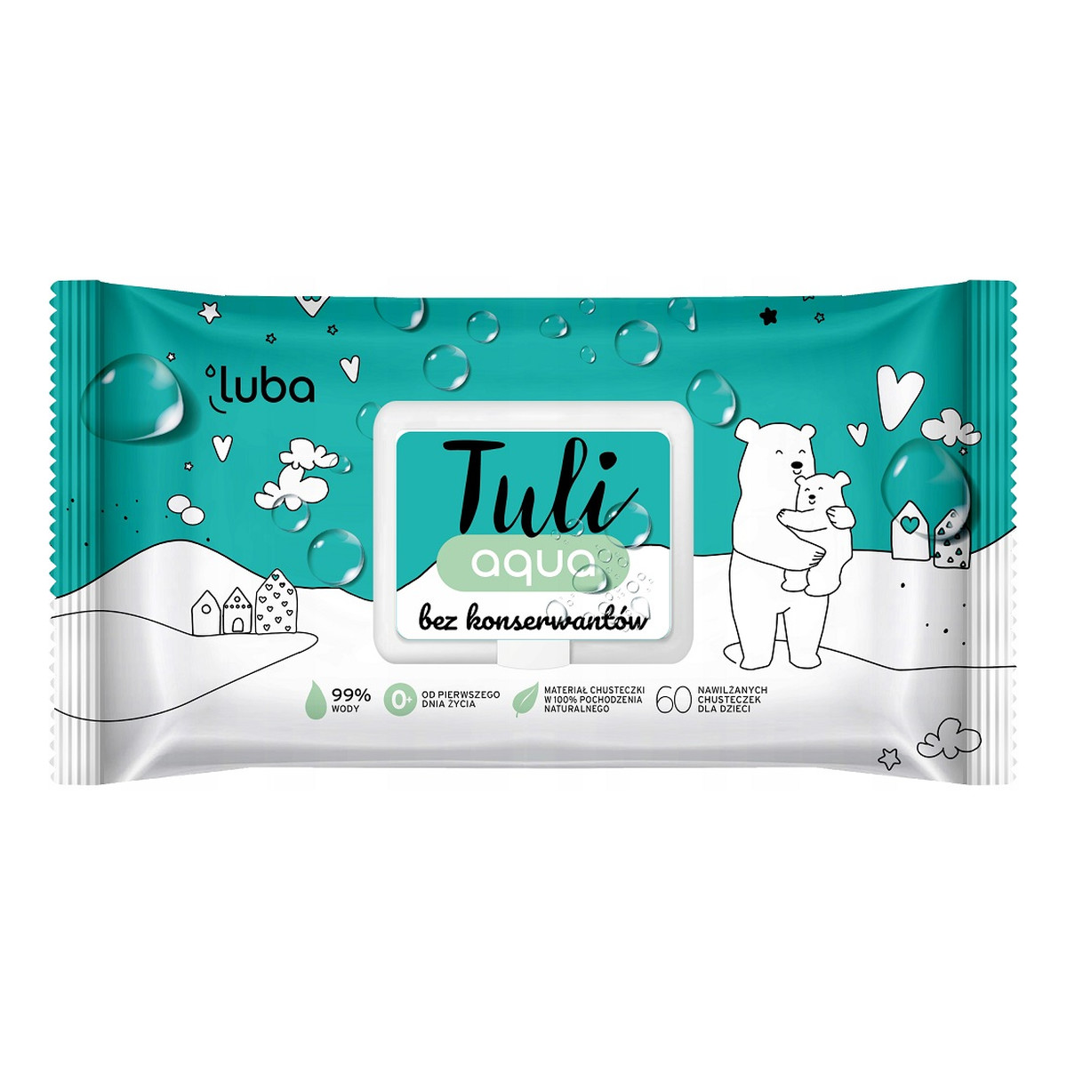Luba Tuli aqua nawilżane chusteczki dla dzieci bez konserwantów 60szt