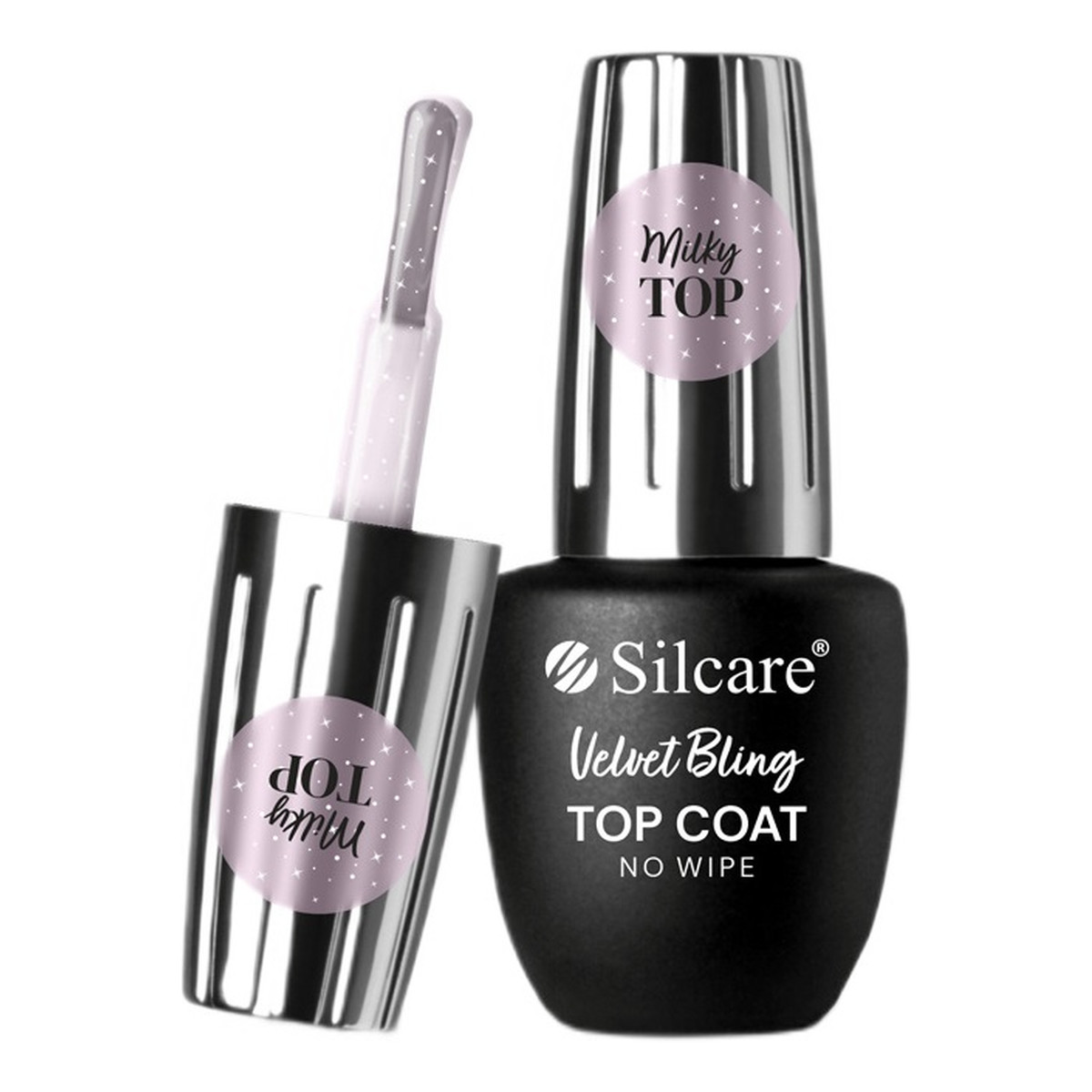 Silcare Top Coat Velvet Bling No Wipe Top do lakierów hybrydowych 9ml