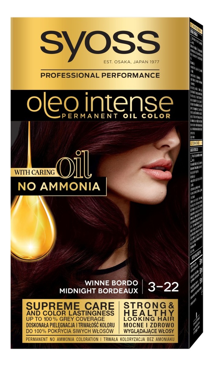 Oleo intense farba do włosów trwale koloryzująca z olejkami 3-22 winne bordo
