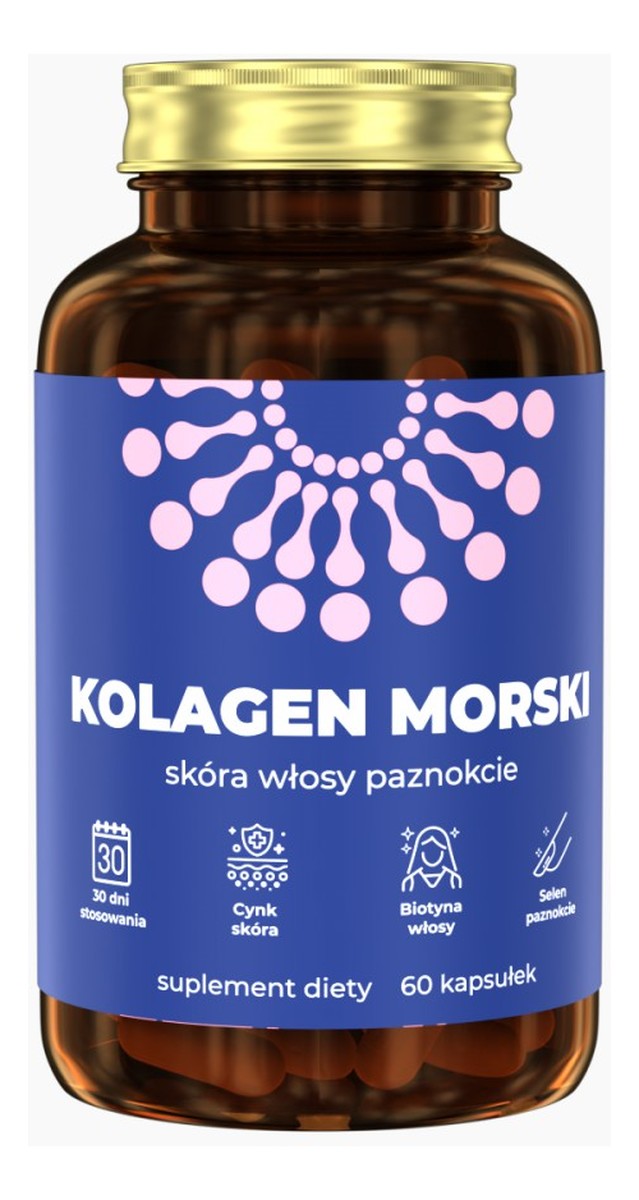 Kolagen morski skóra włosy paznokcie suplement diety 60 kapsułek