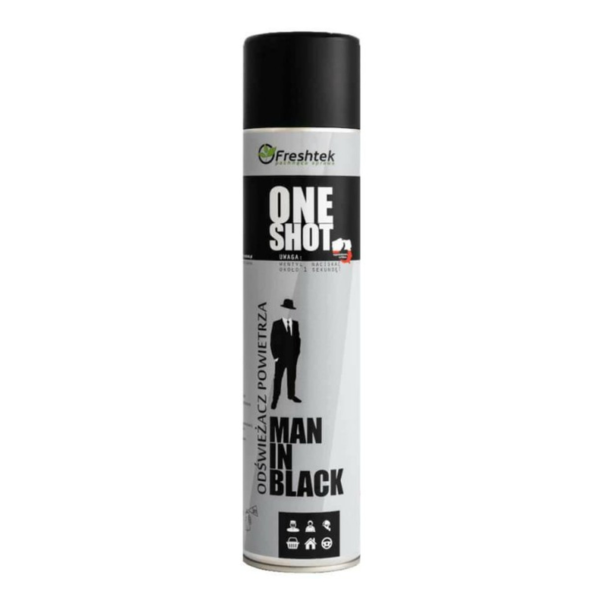 Freshtek One Shot Odświeżacz powietrza Man in Black 600ml