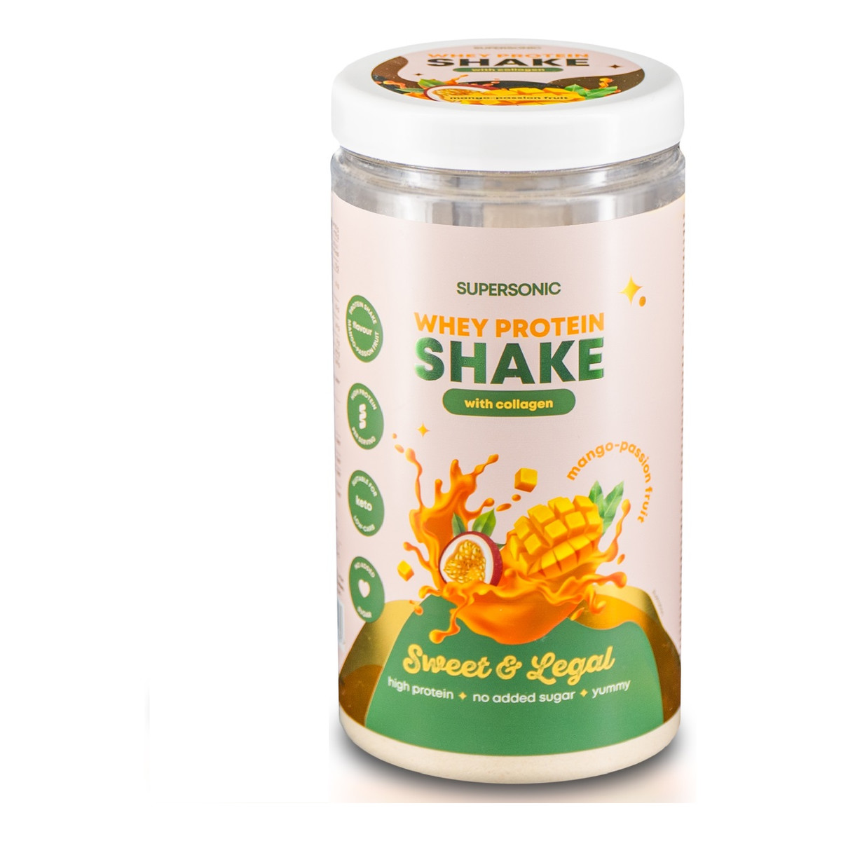 Supersonic Shake proteinowy z kolagenem o smaku mango + marakuja 560g