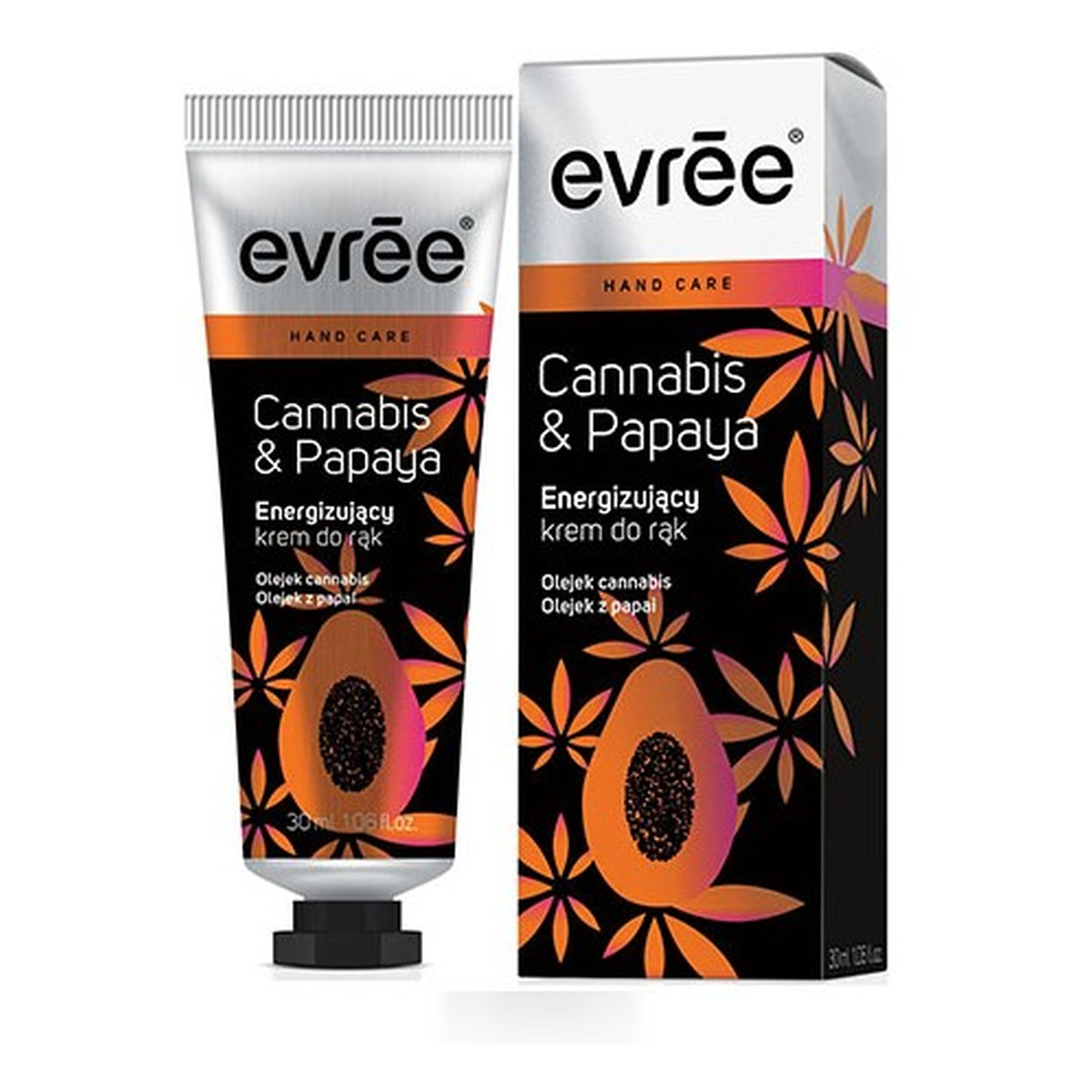 Evree Hand Care Cannabis & Papaya Energizujący krem do rąk 30ml