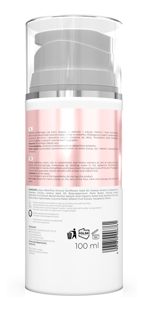 Krem do twarzy nawilżający z arbuzem i kwasem hialuronowym