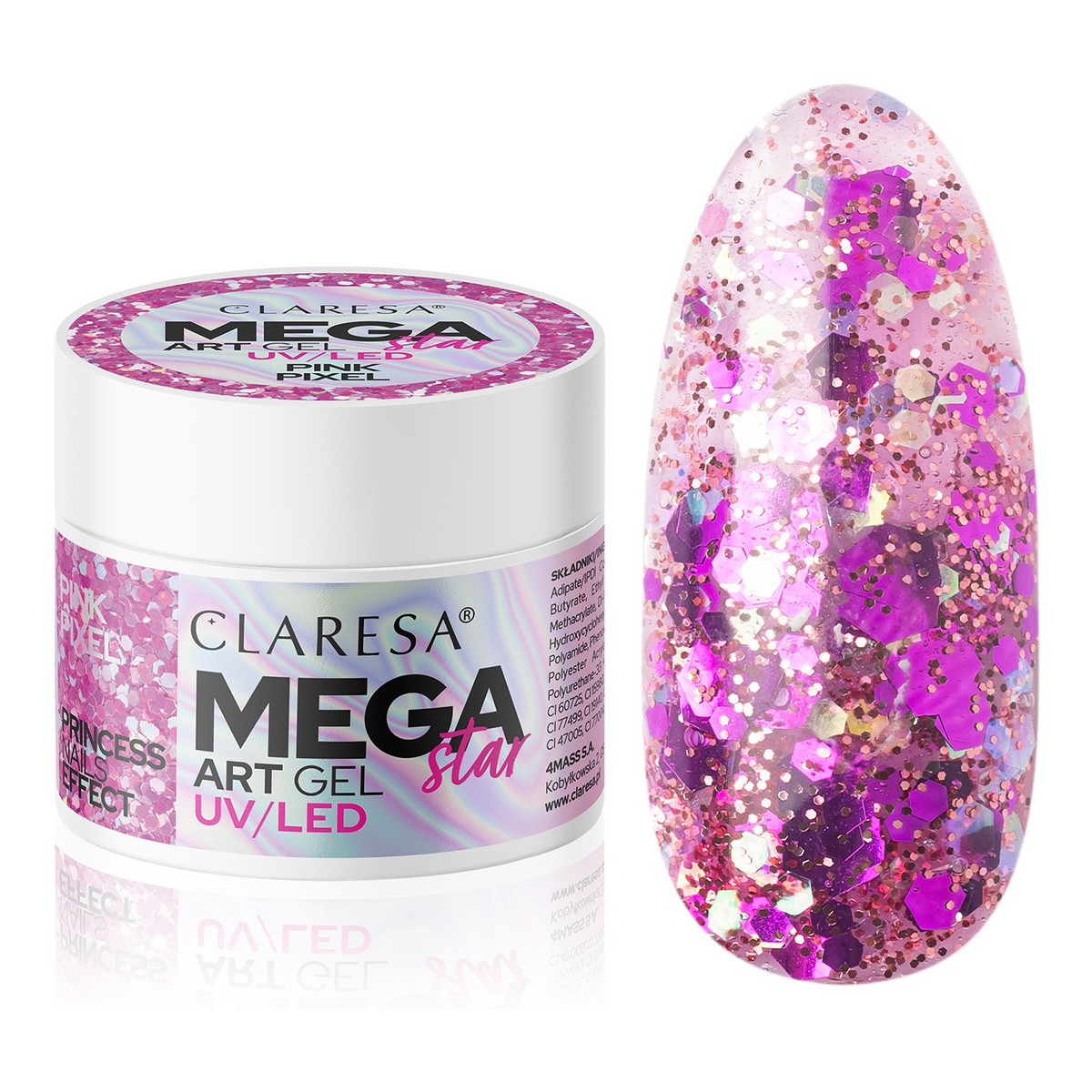 Claresa N Żel do zdobień-megastar pink pixel 10g