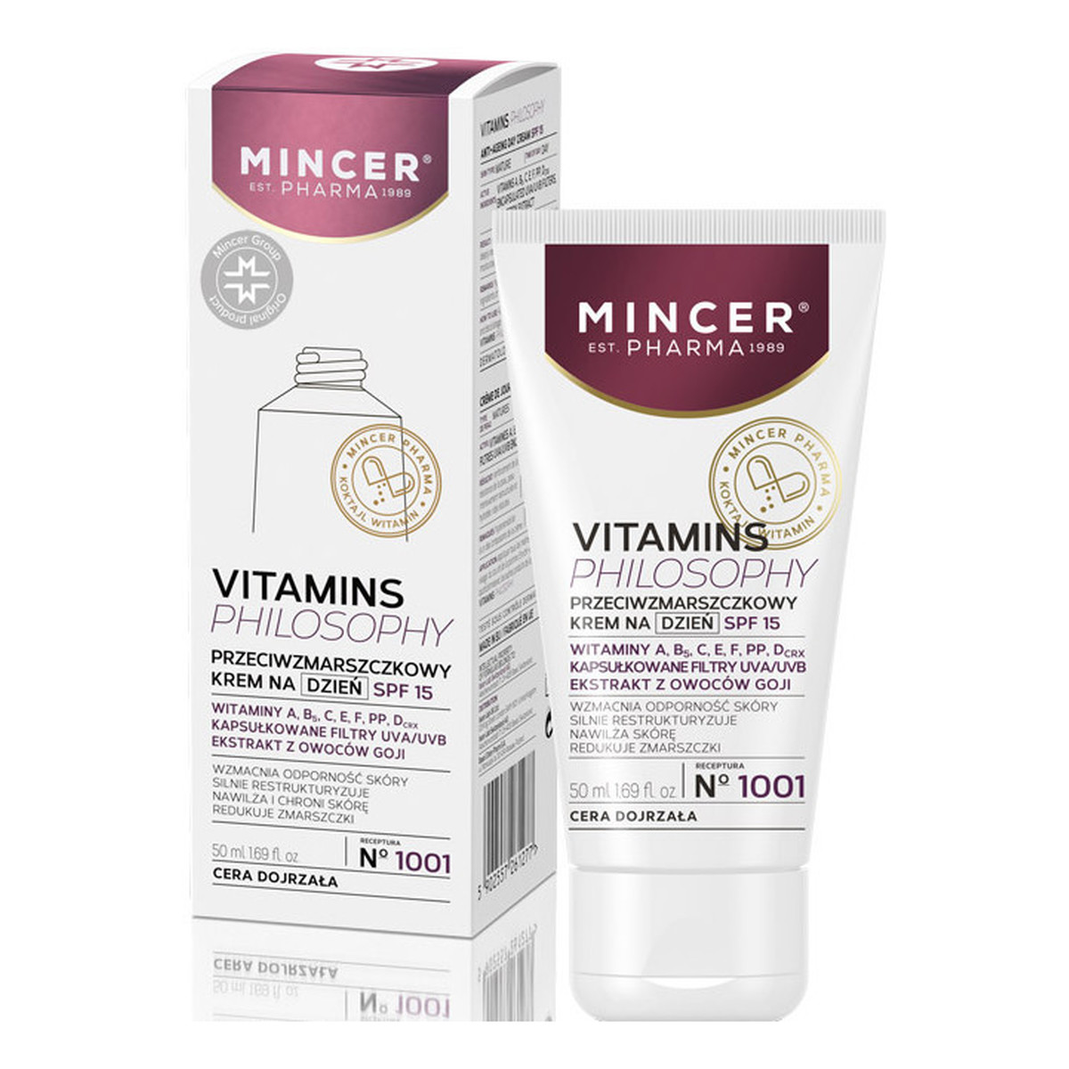 Mincer Pharma Vitamins Philosophy Krem przeciwzmarszczkowy na dzień No 1001 50ml