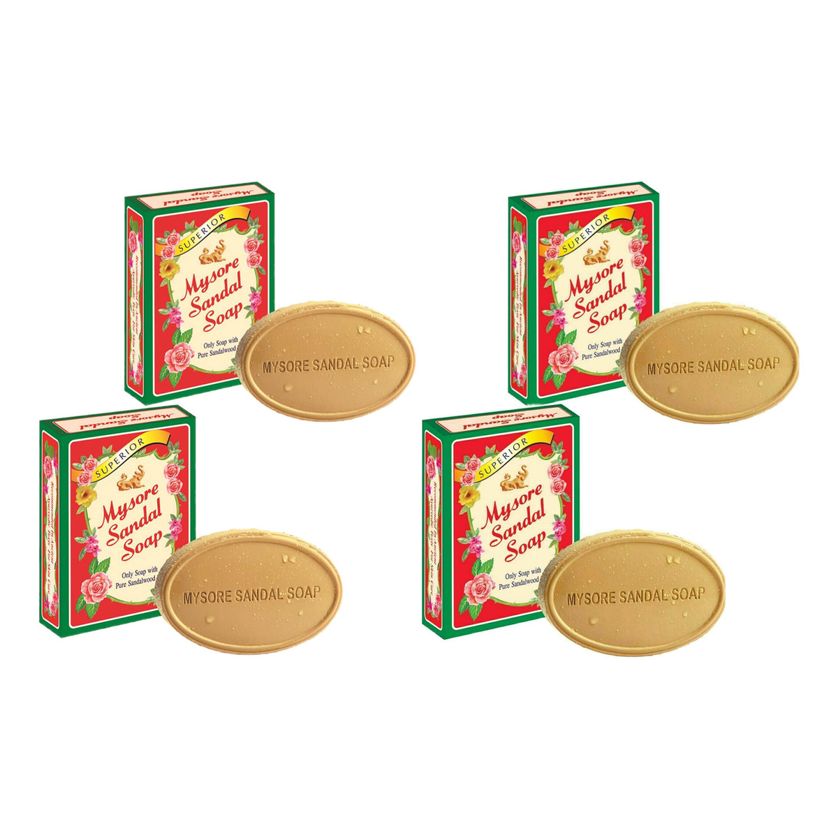 Mysore Mydło sandałowe Ajurwedyjskie 2x75g + 2x150g