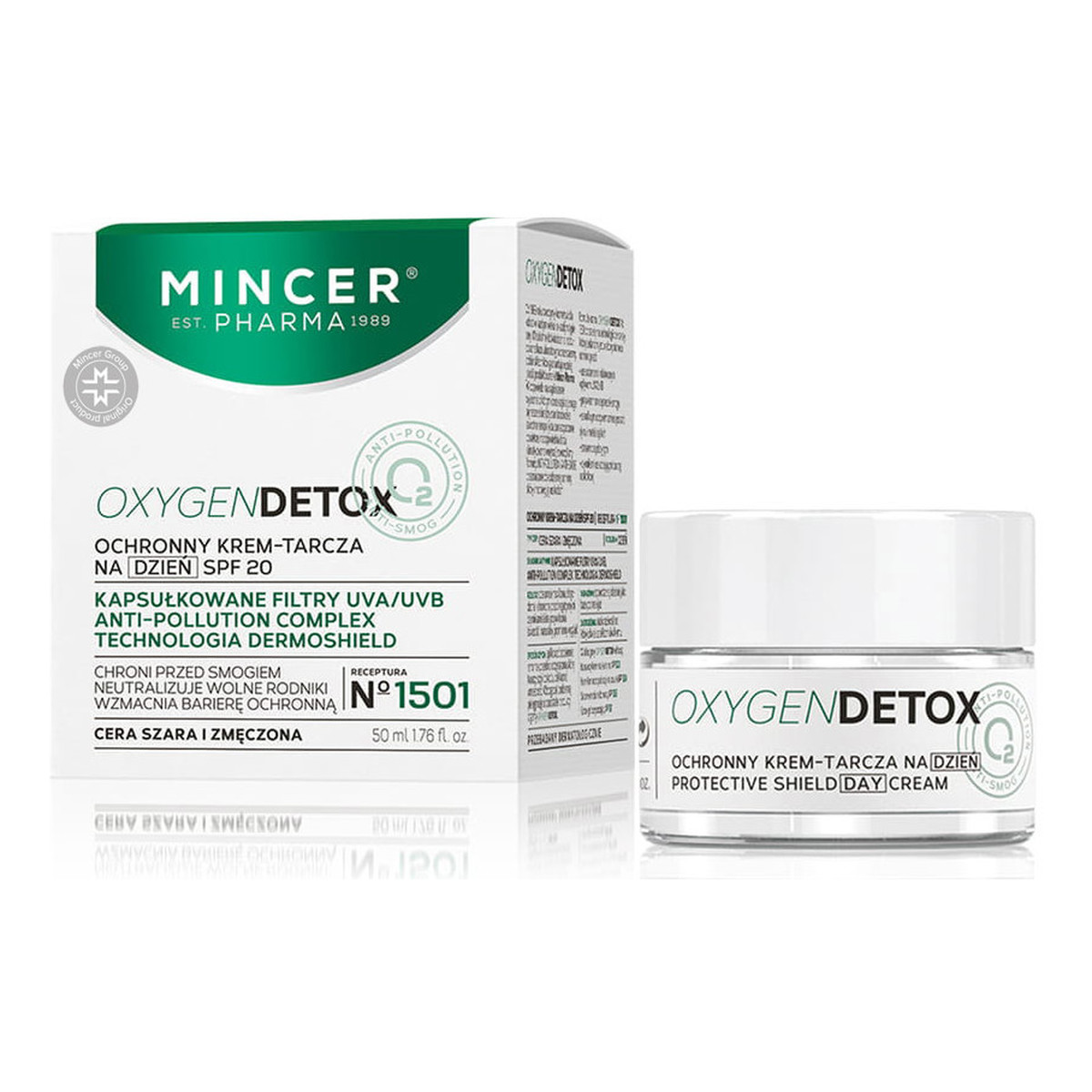 Mincer Pharma Oxygen Detox Ochronny krem-tarcza na dzień SPF20 No 1501 50ml