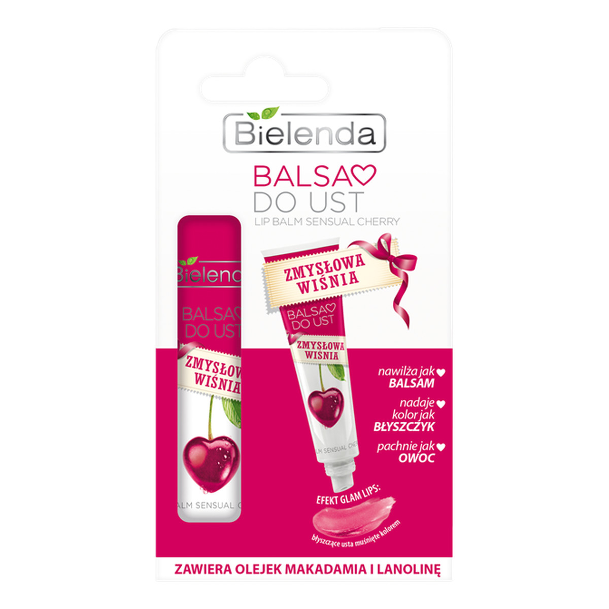 Bielenda Zmysłowa Wiśnia Masełka i Balsamiki Do Ust Balsam Do Ust 10g