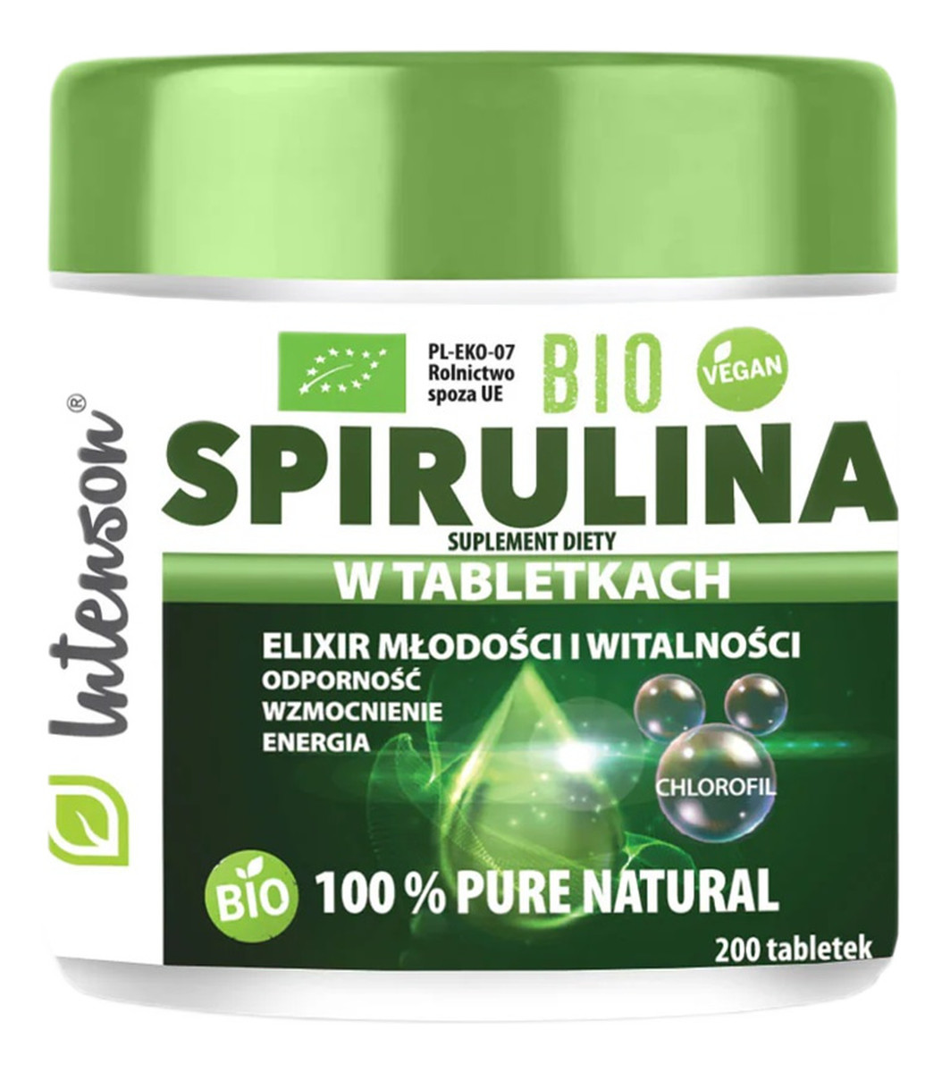 Bio spirulina 100% suplement diety 200 tabletek