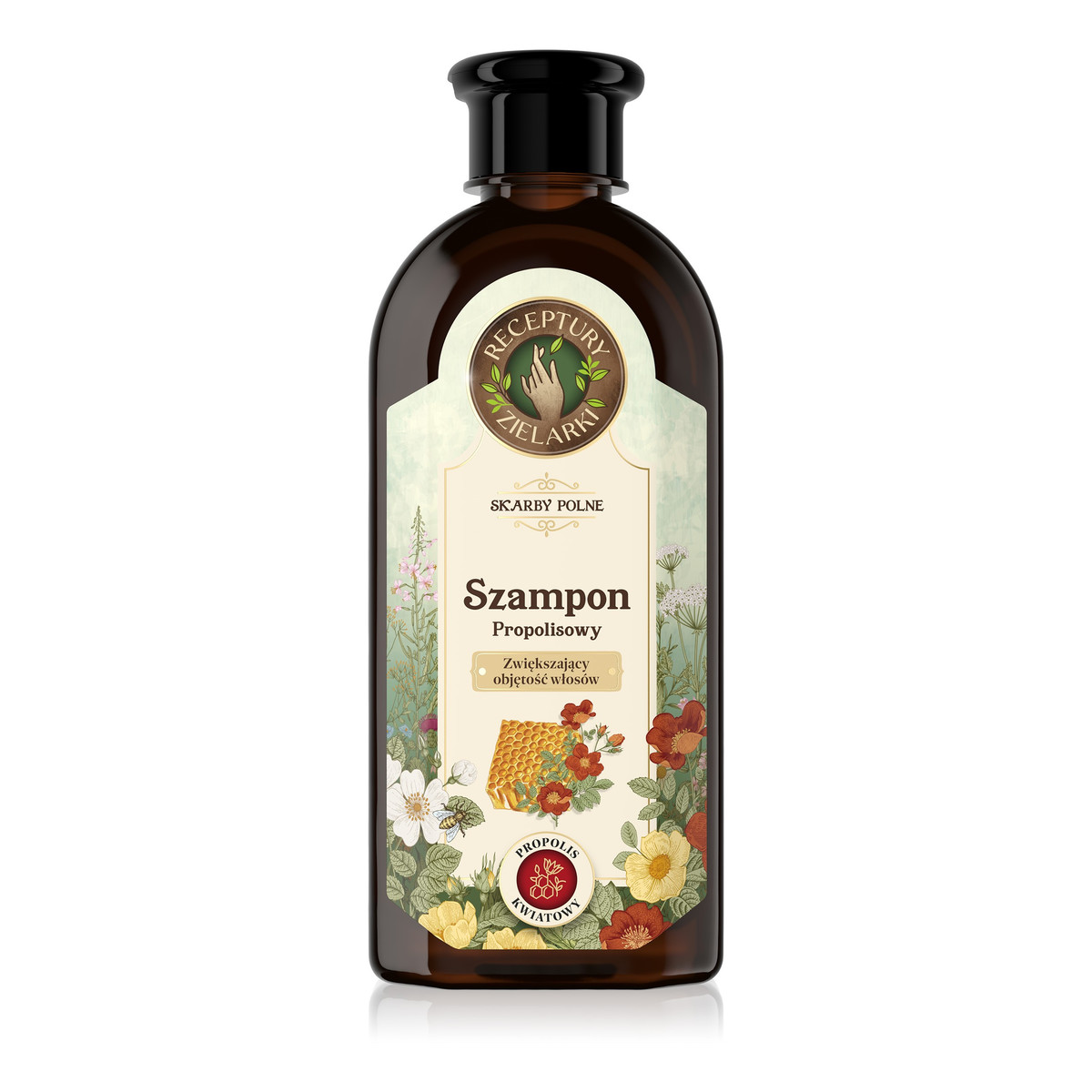 Receptury Zielarki Skarby Polne szampon z propolisem kwiatowym zwiększający objętość włosów 350ml