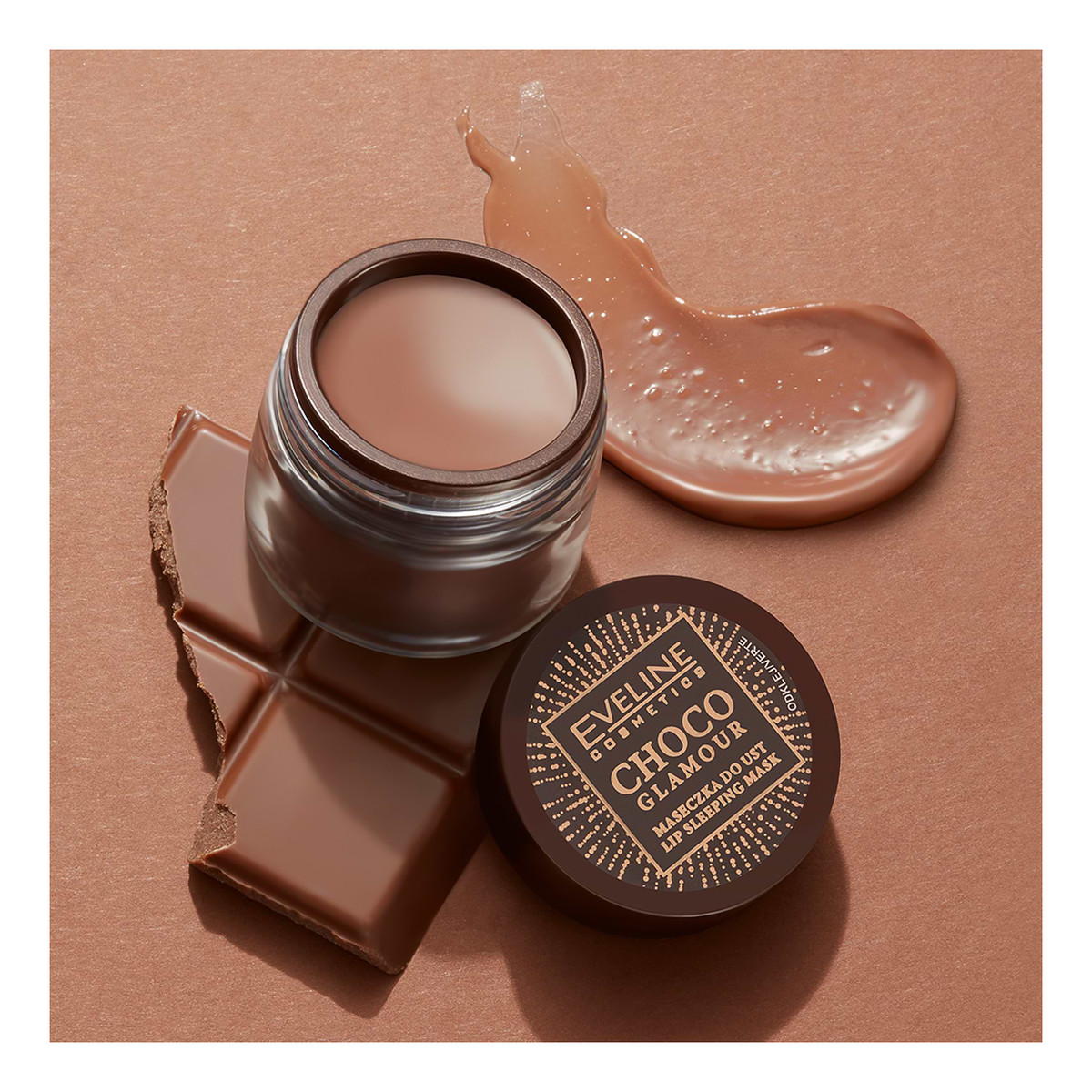 Eveline Choco Glamour Intensywnie regenerująca maseczka do ust na noc