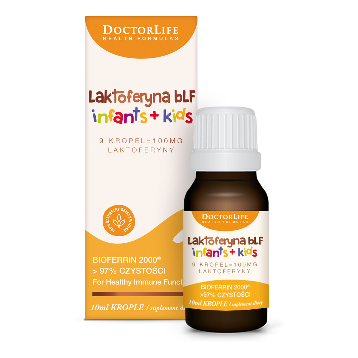 Doctor Life Laktoferyna blf infants + kids 100mg suplement diety w kroplach