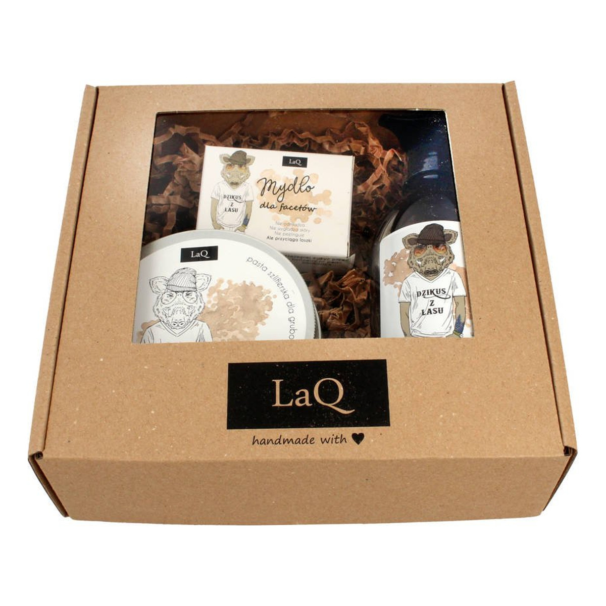 Laq Zestaw prezentowy dla mężczyzn Dzikus z Lasu (pasta 200ml+żel pod prysznic 8w1 300ml+mydło 85ml)