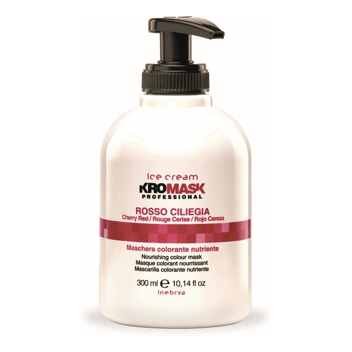 Inebrya Ice Cream Kromask Professional Rosso Ciliegia maska do każdego rodzaju włosów Cherry Red 300ml