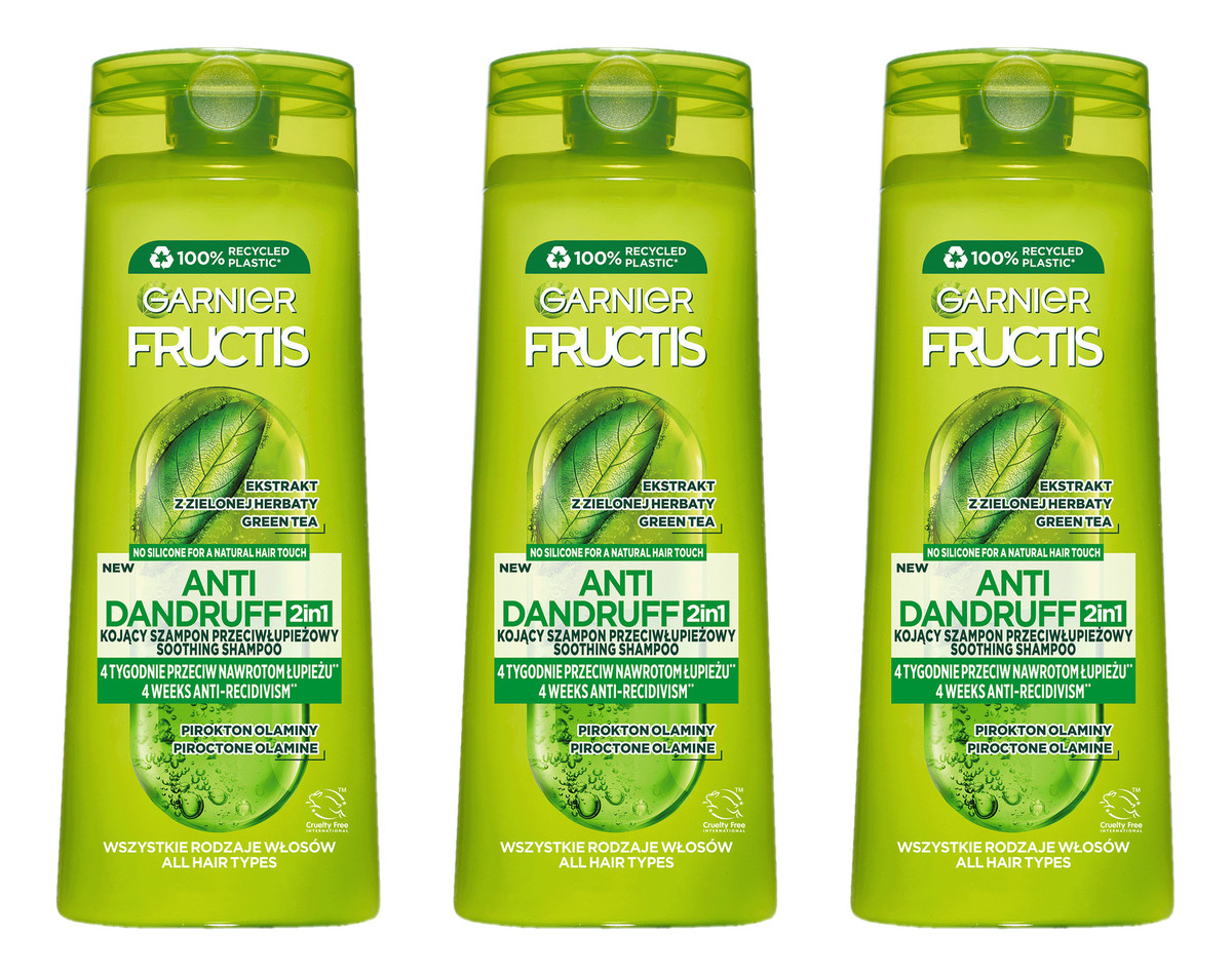 Anti Dandruff 2w1 Kojący szampon przeciwłupieżowy 2w1 3x400ml