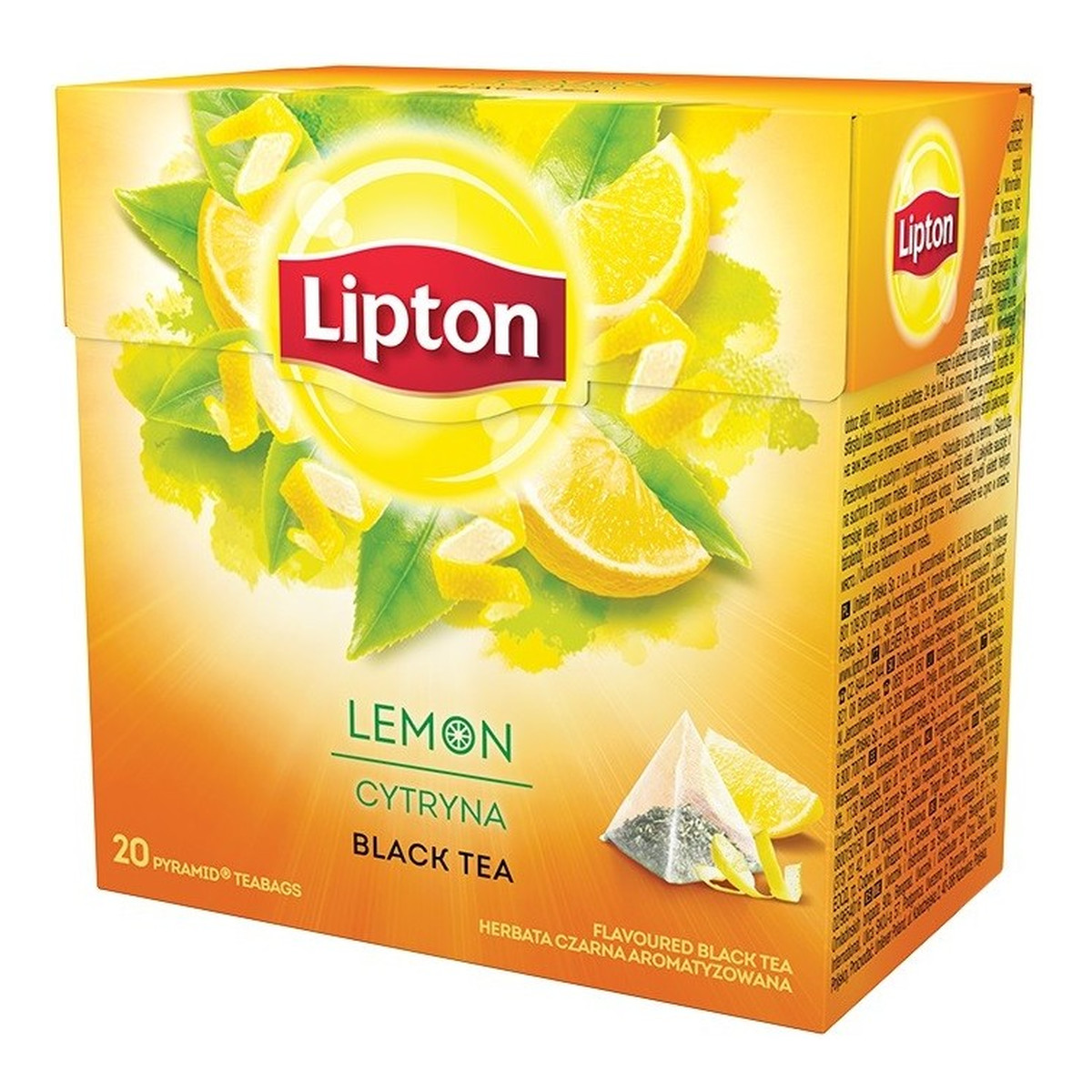 Lipton Black Tea herbata czarna aromatyzowana Cytryna 20 piramidek 34g