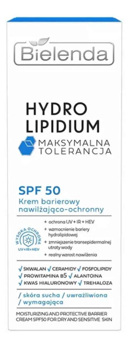 Krem barierowy nawilżająco ochronny SPF50 - skóra sucha uwrażliwiona