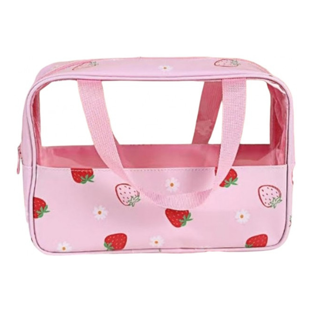 Ecarla Kosmetyczka rozkładana przenośna kuferek rozmiar M 31x10x20cm TRUSKAWKI KS148