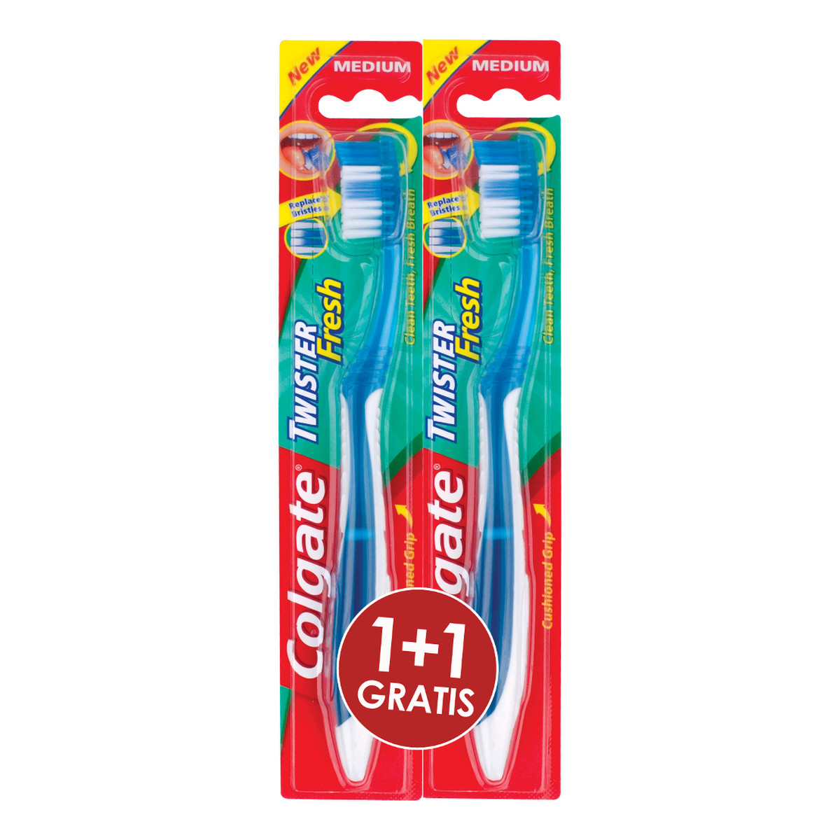 Colgate Medium Twister Fresh Szczoteczka Do Zębów 1+1 Gratis