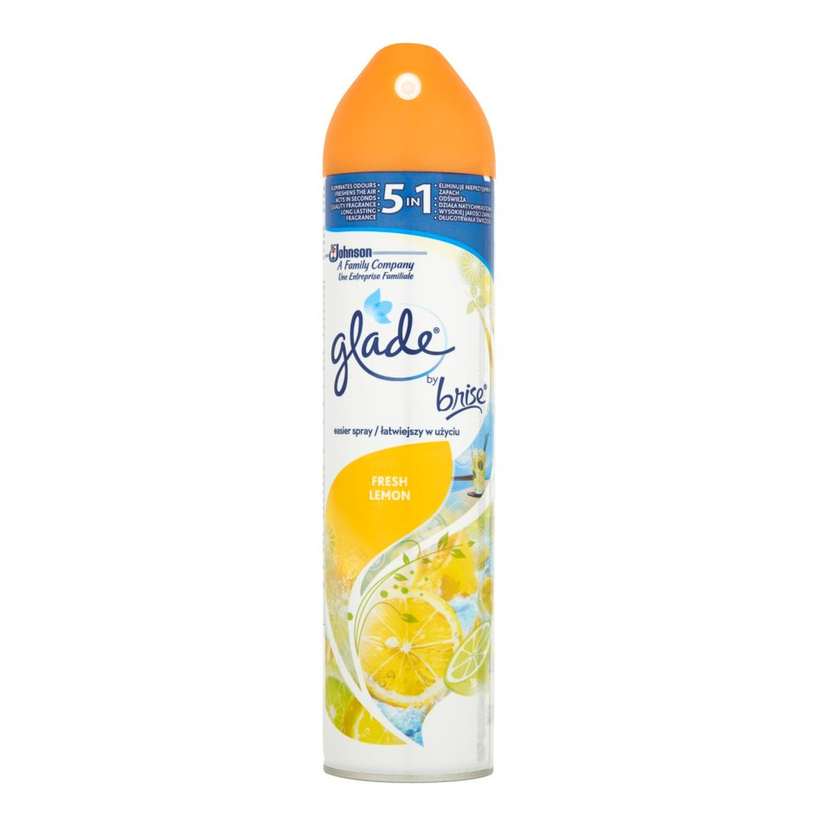 Glade 5in1 Fresh Lemon Odświeżacz powietrza w aerozolu 300ml