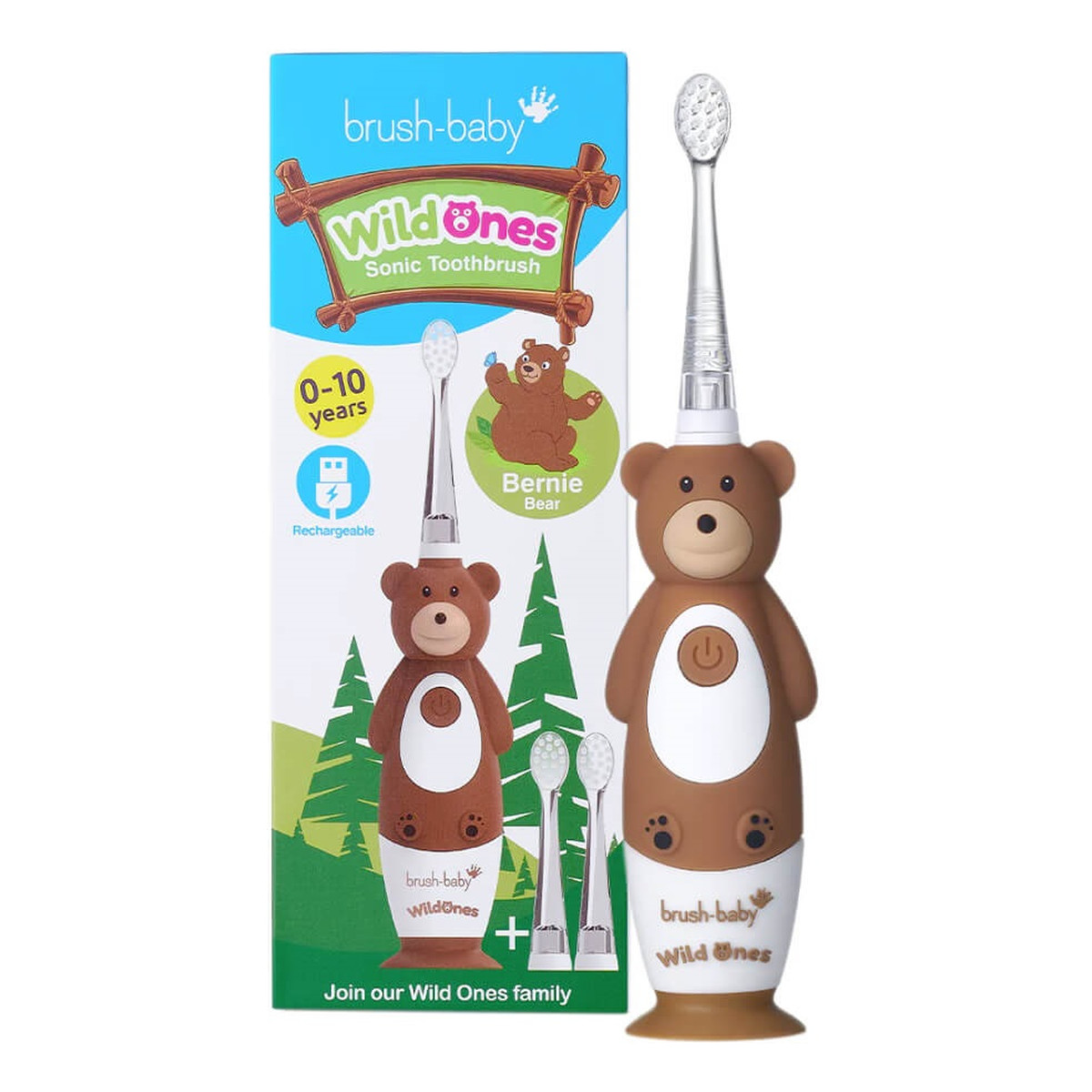 Brush-Baby Wildones szczoteczka soniczna dla dzieci 0-10l bernie bear