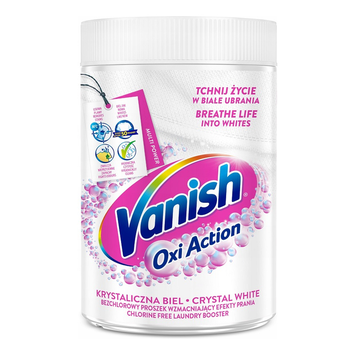 Vanish Oxi action odplamiacz do białych tkanin w proszku 500g