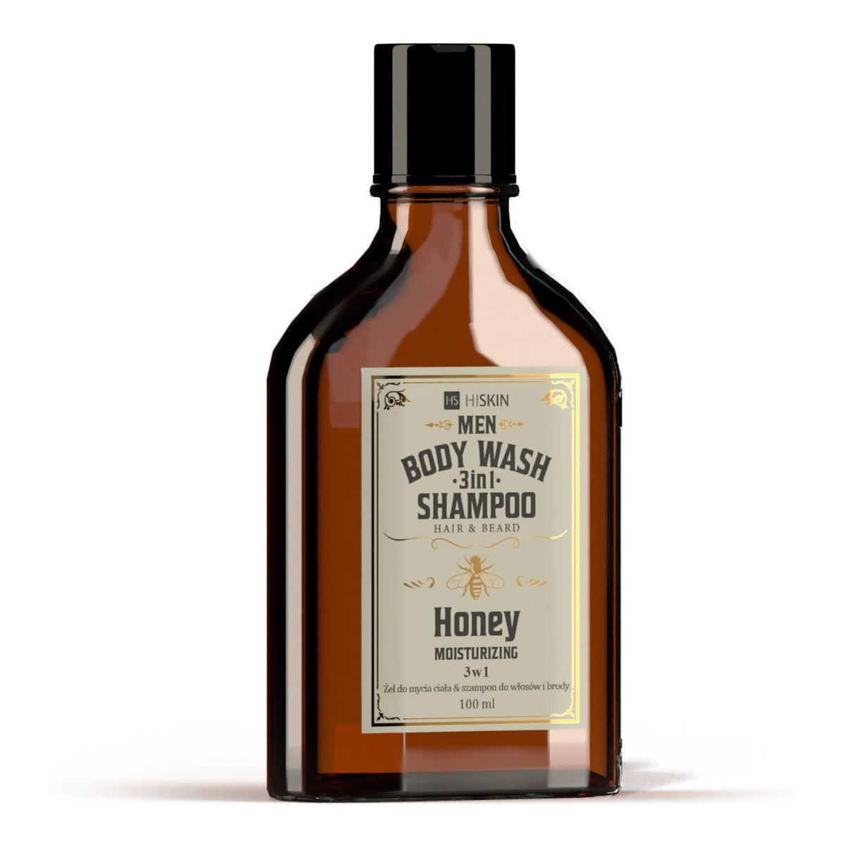 Hiskin Men whisky Żel do mycia ciała i szampon do włosów i brody 3w1-honey(mini) 100ml