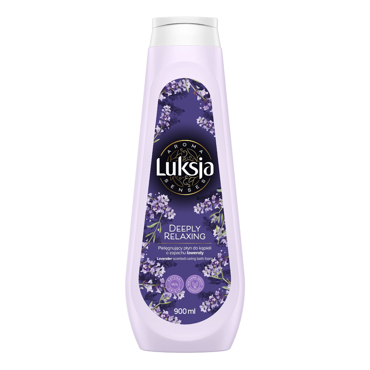 Luksja Aroma Senses Deeply Relaxing Pielęgnujący płyn do kąpieli o zapachu lawendy 900ml